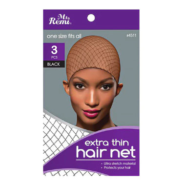 Ms. Remi Extra Thin Hair Net Black – 3 Pack 4511 - ANNS BEAUTY SUPPLY